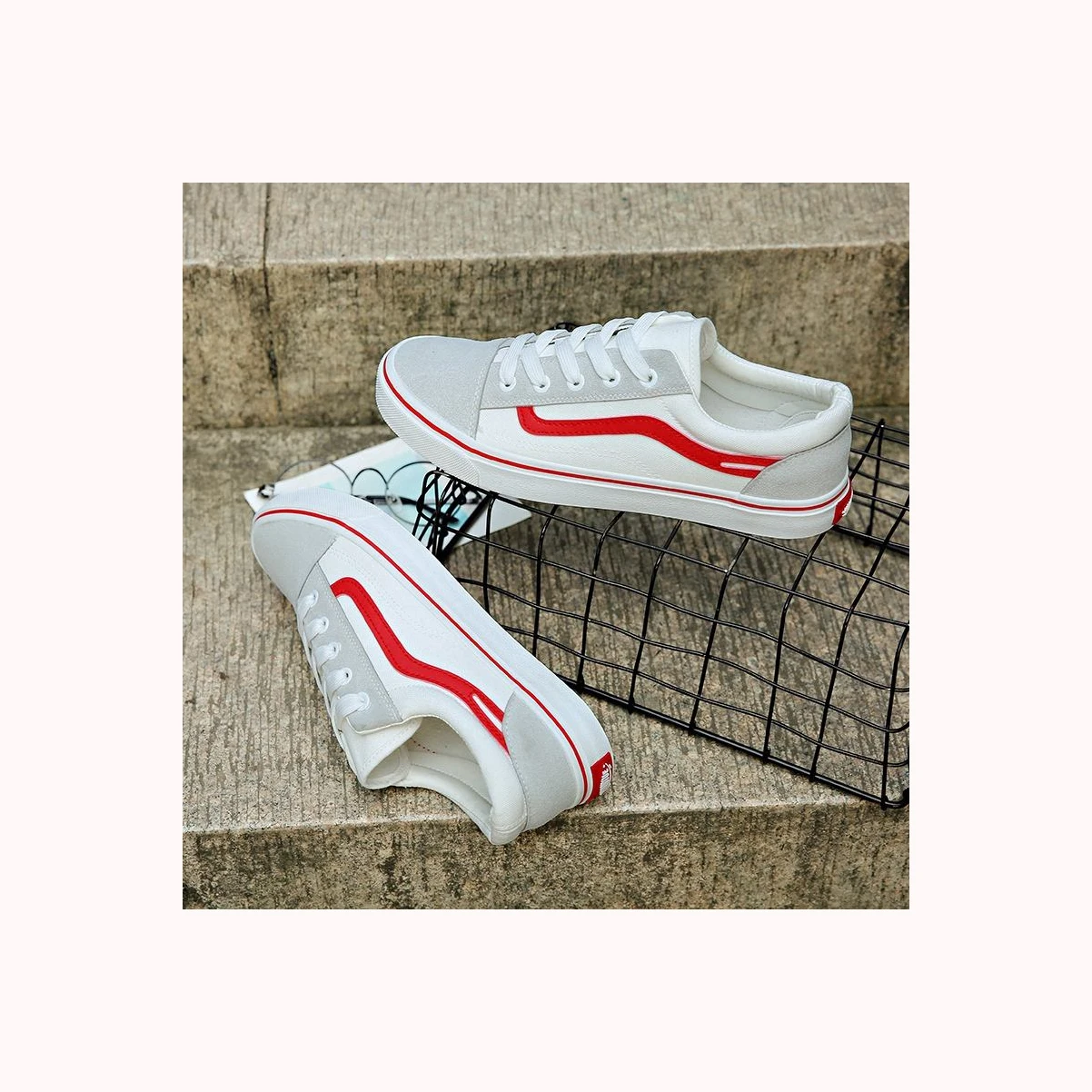 Custom OEM ODM Casual Men Shoes Trendy Fashion Daily Wear All Match Canvas Upper Low MOQ