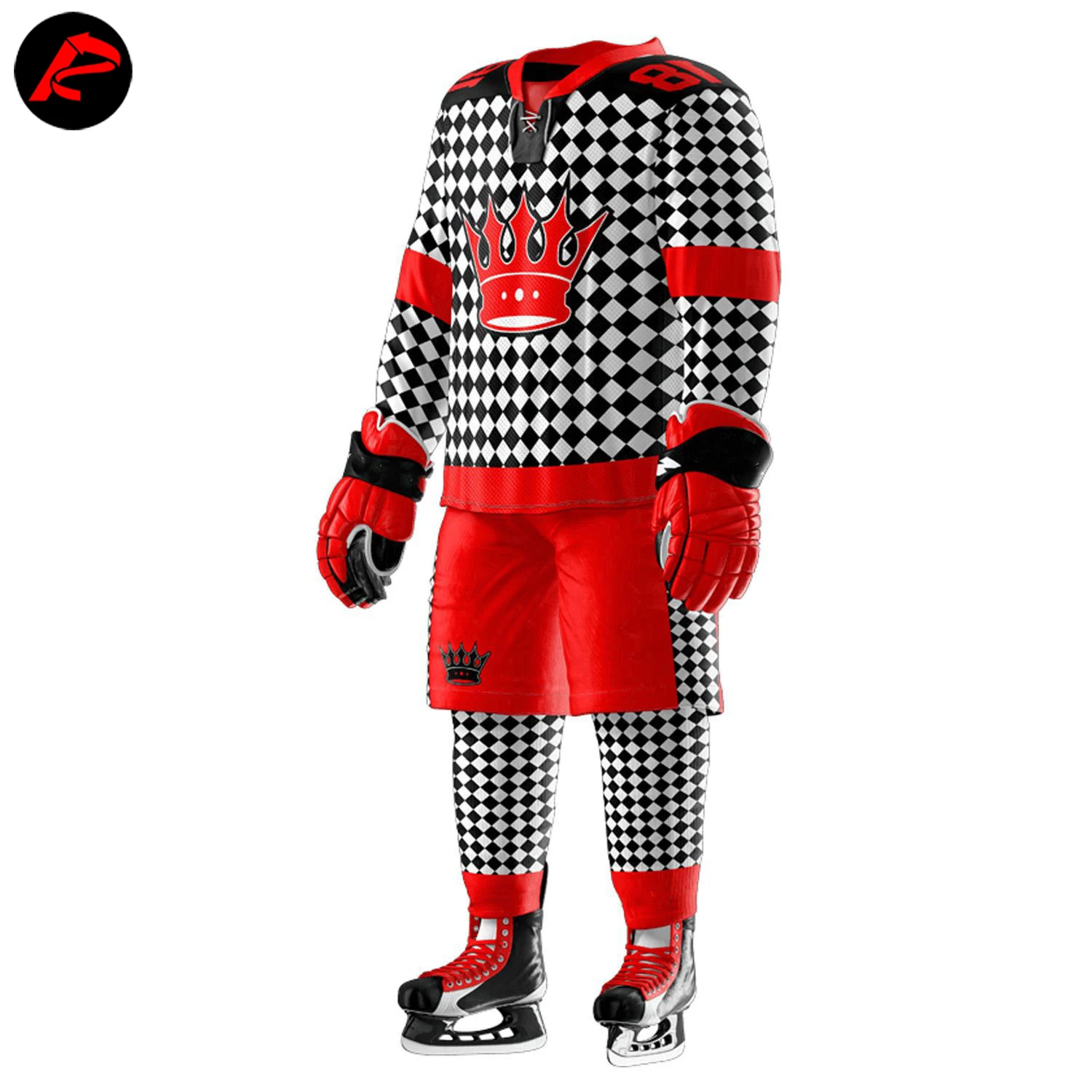 2023 Top Quality 100% Polyester Team Breathable Field Hockey Jersey And Pant Sublimation Ice Hockey Uniform.