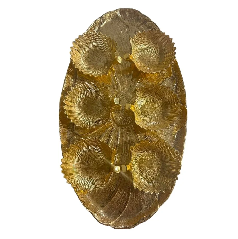 Luxury Home Elegance Dinnerware Golden Electroplating Platters with 6 Bowls for Wedding Gift Options from India