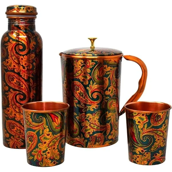 Top Demanding Copper Water Pitcher Shiny Polished Pure Copper Jug With Handle High Quality Water Jug for Sale