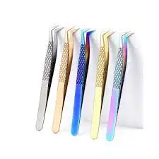 Nice eyebrow tweezers black Welcomed Eyelash Tweezers With Logo With Paper Transfering Printing tweezers