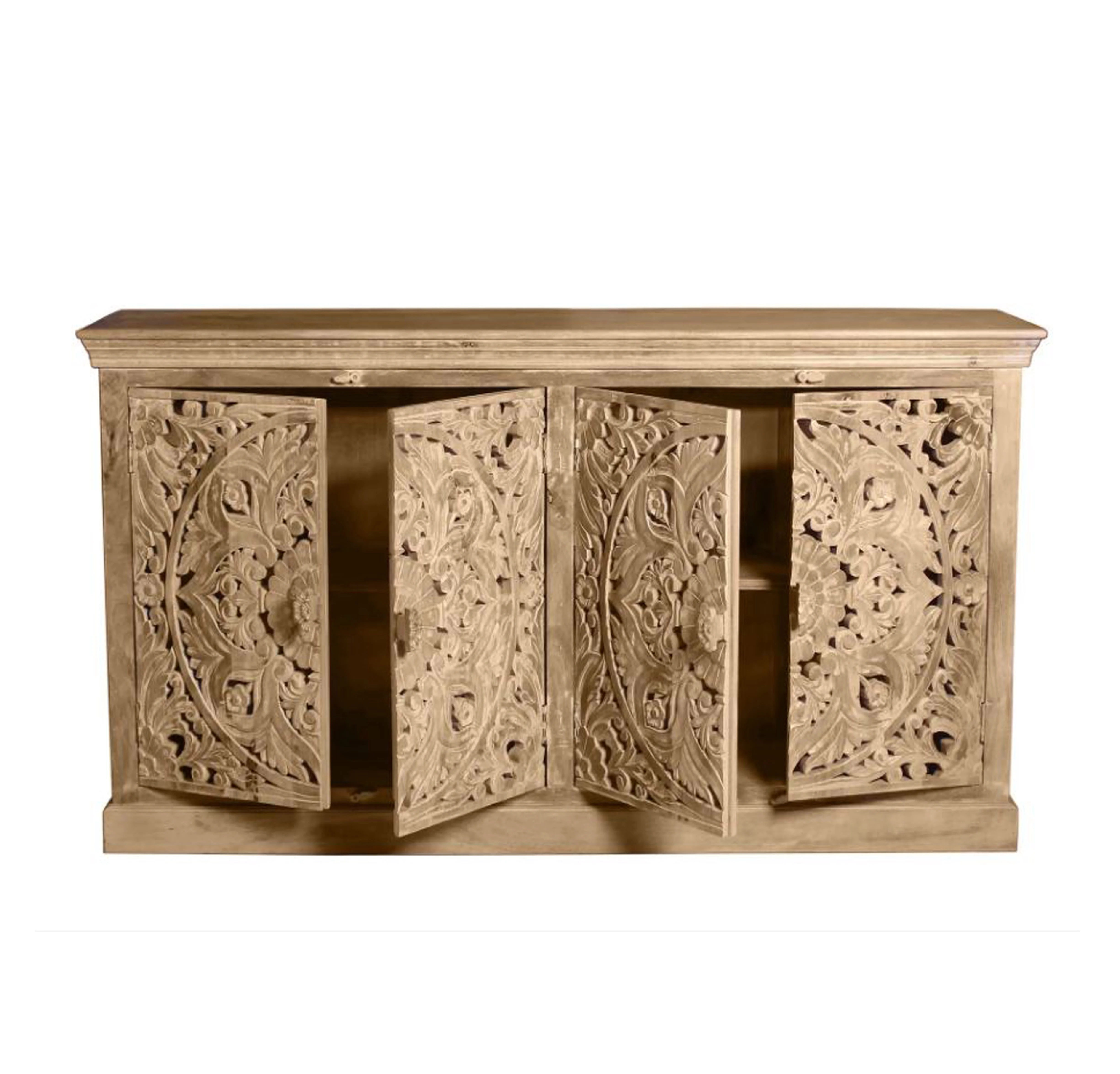 New Best Modern Design 100% Pure Solid Mango Wooden Light Natural Color Side Board ,Chest Drawer