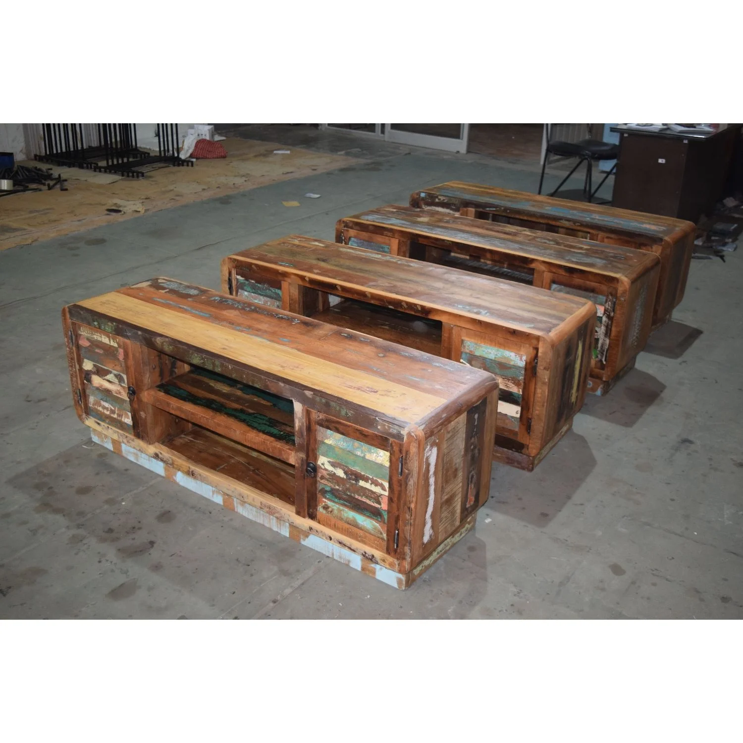 Ethnic Indian Antique Reclaimed Wooden Storage Display Living Room BedRoom Hotel Apartment Villa Entertainment Tv Stand Cabinet