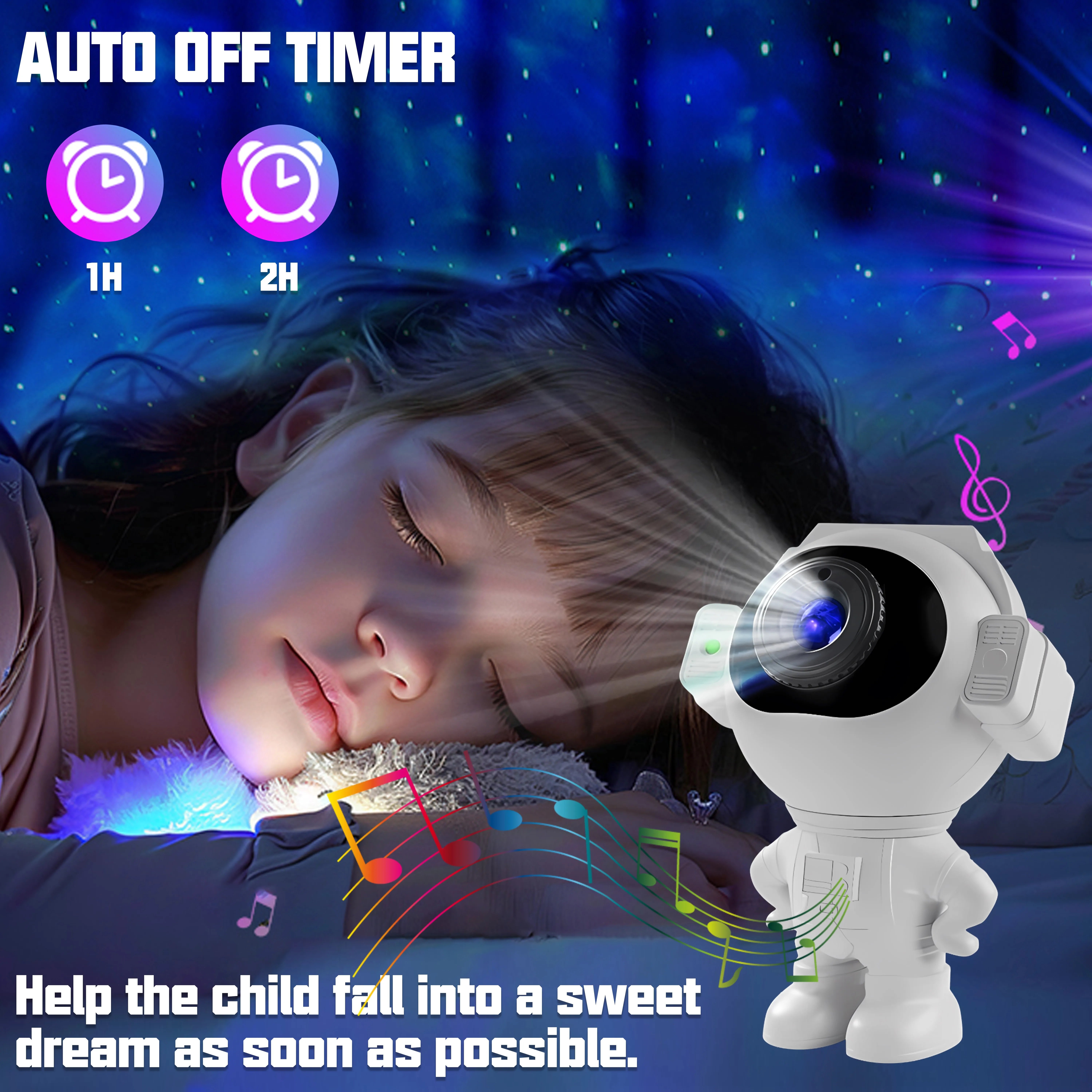 New Galaxy Astronaut Starry Projector Night Light LED Star Sky Nebula Decoration Bedroom Home Kids Birthday Gift