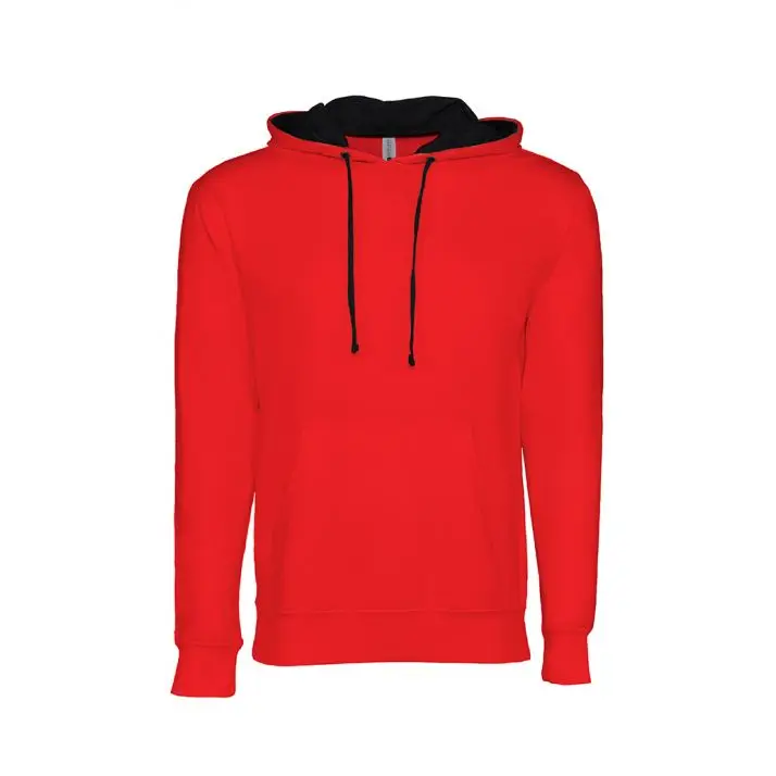 Men hoodies custom printing men hoodie hemp terry 470gsm 500gsm terry heavyweight Unisex Hoodie Premium Contrast RED/BLACK