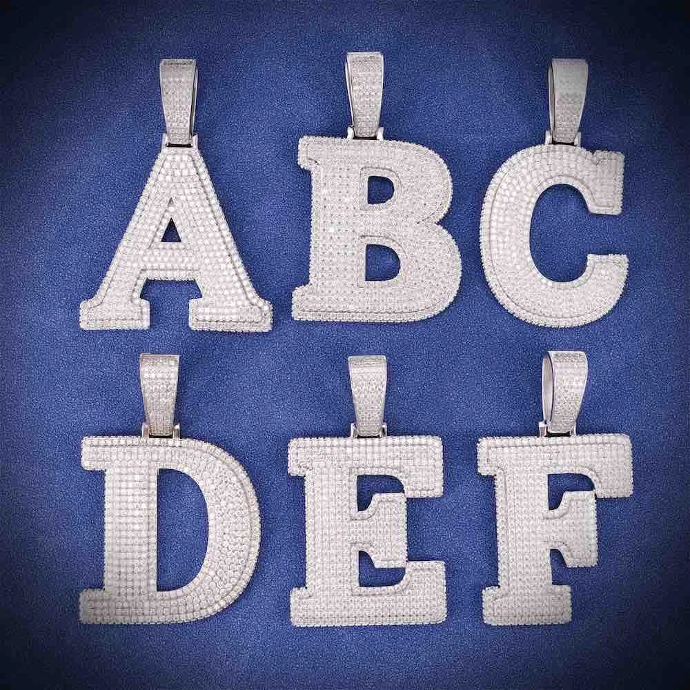 925 стерлингового серебра Хип-хоп Муассанит лабораторный Выращенный алмаз для последней Цепи Подвеска мужчин и женщин