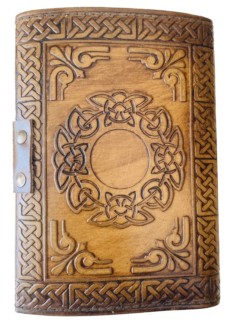 Leather Writing Journal Embossed Hardcover Notebook To Write In For Boy Girls Men Unlined Unruled Charcoal Deckle Paper Diary