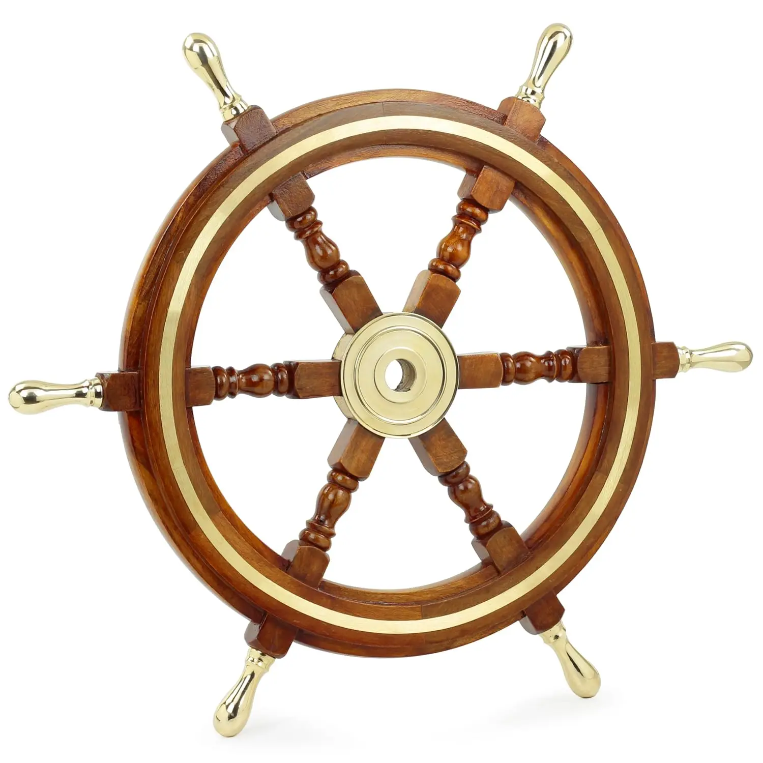 Wooden and brass wheel Hand Crafted Brass & Wooden Ship Wheel  Luxury Gift Decor  Boat Collectibles