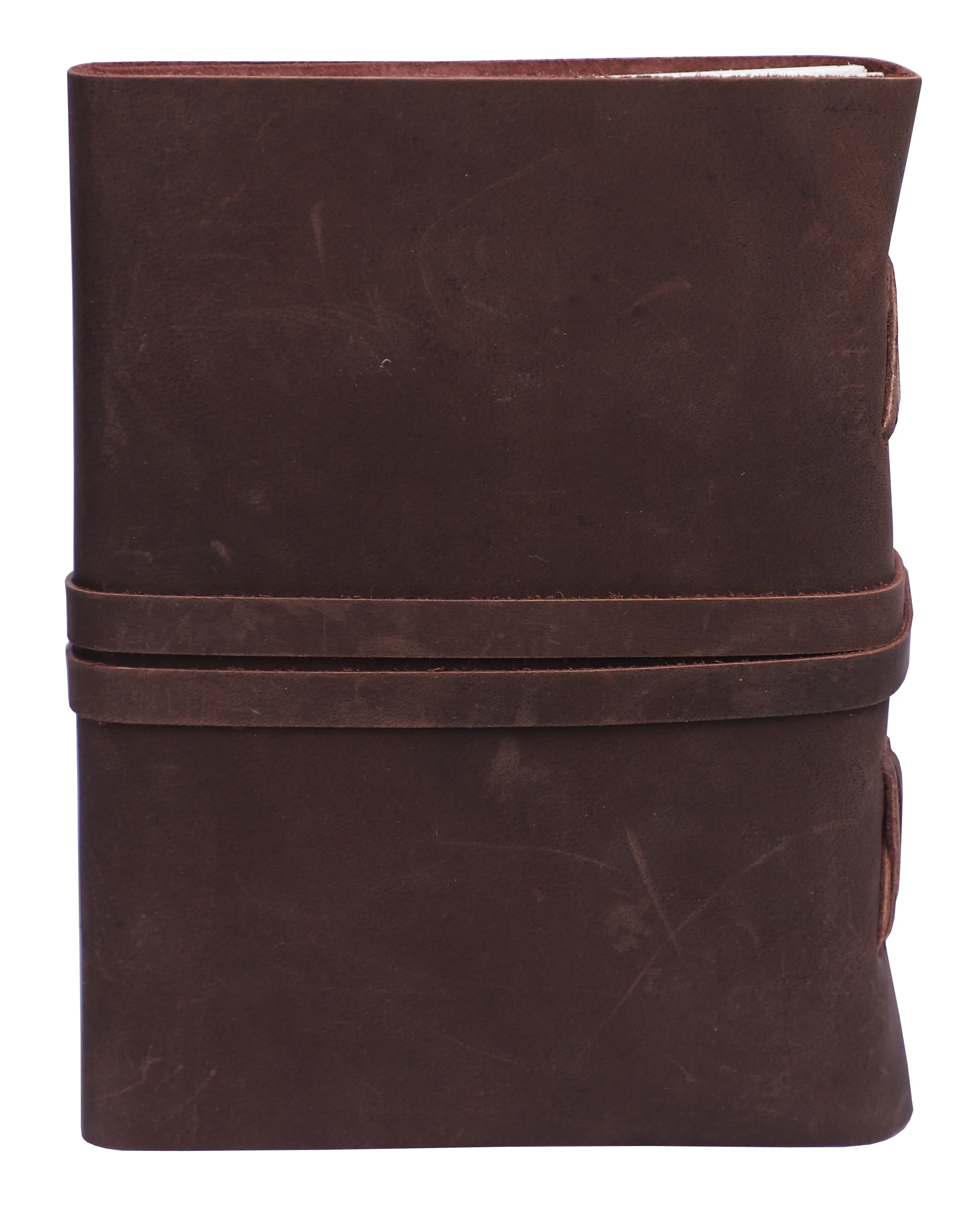 Handmade Soft Key Leather Journal Bound Strap Writing Diary Handmade Recycled Cotton 120 Blank Pages travel planner