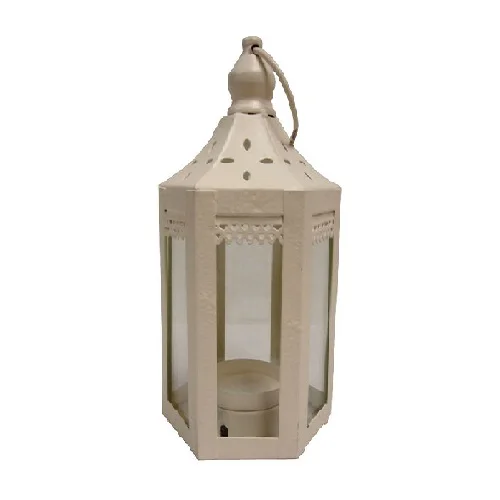 European style outdoor glass floor metal lantern set of 2 Silver Shiny garden decorative candle holder ornaments iron wind lante