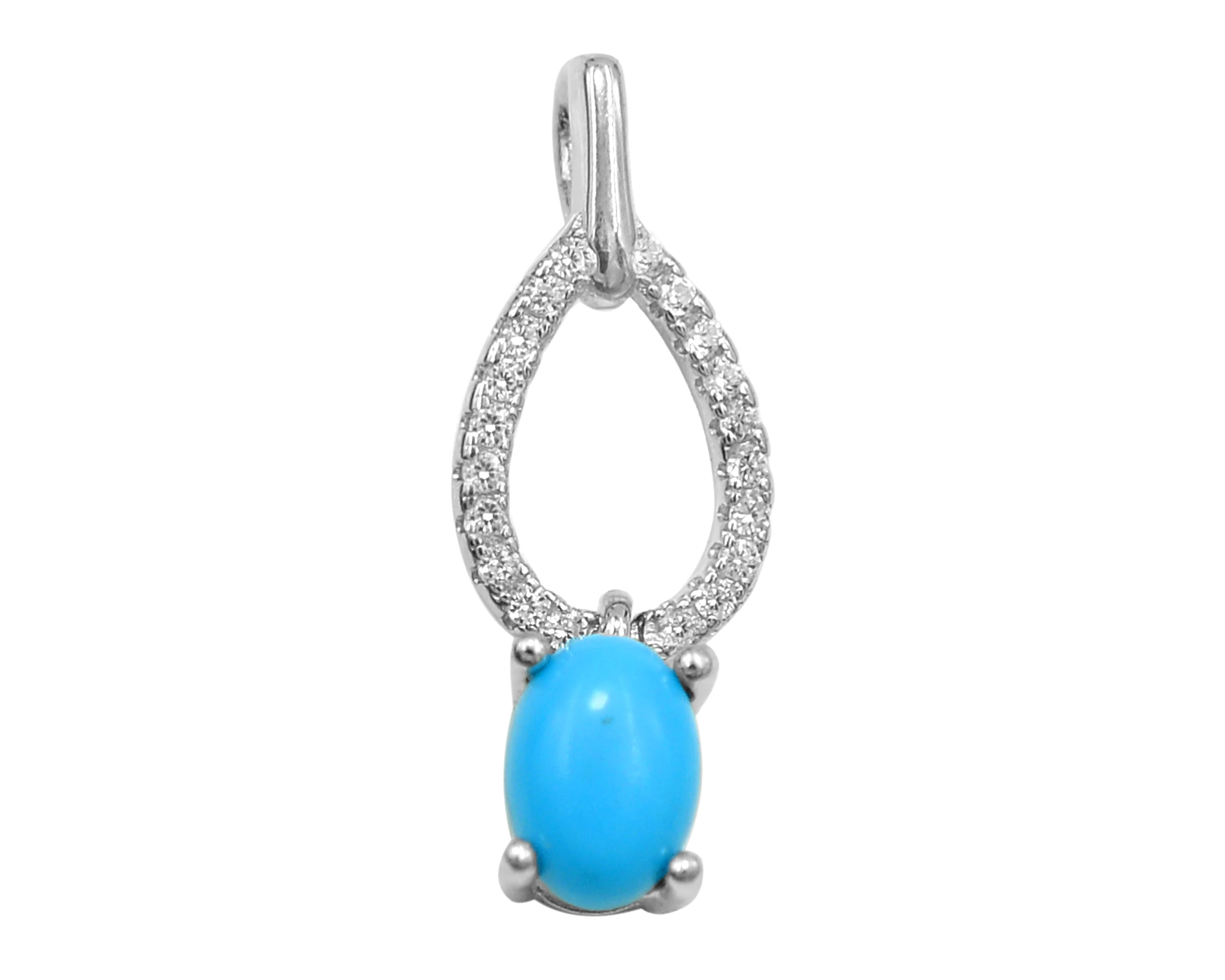 Exclusive 2023 Sale Turquoise 7x5 MM Natural Stone 925 Sterling Silver Ring Earring Pendent Jewelry Set Wholesale Export