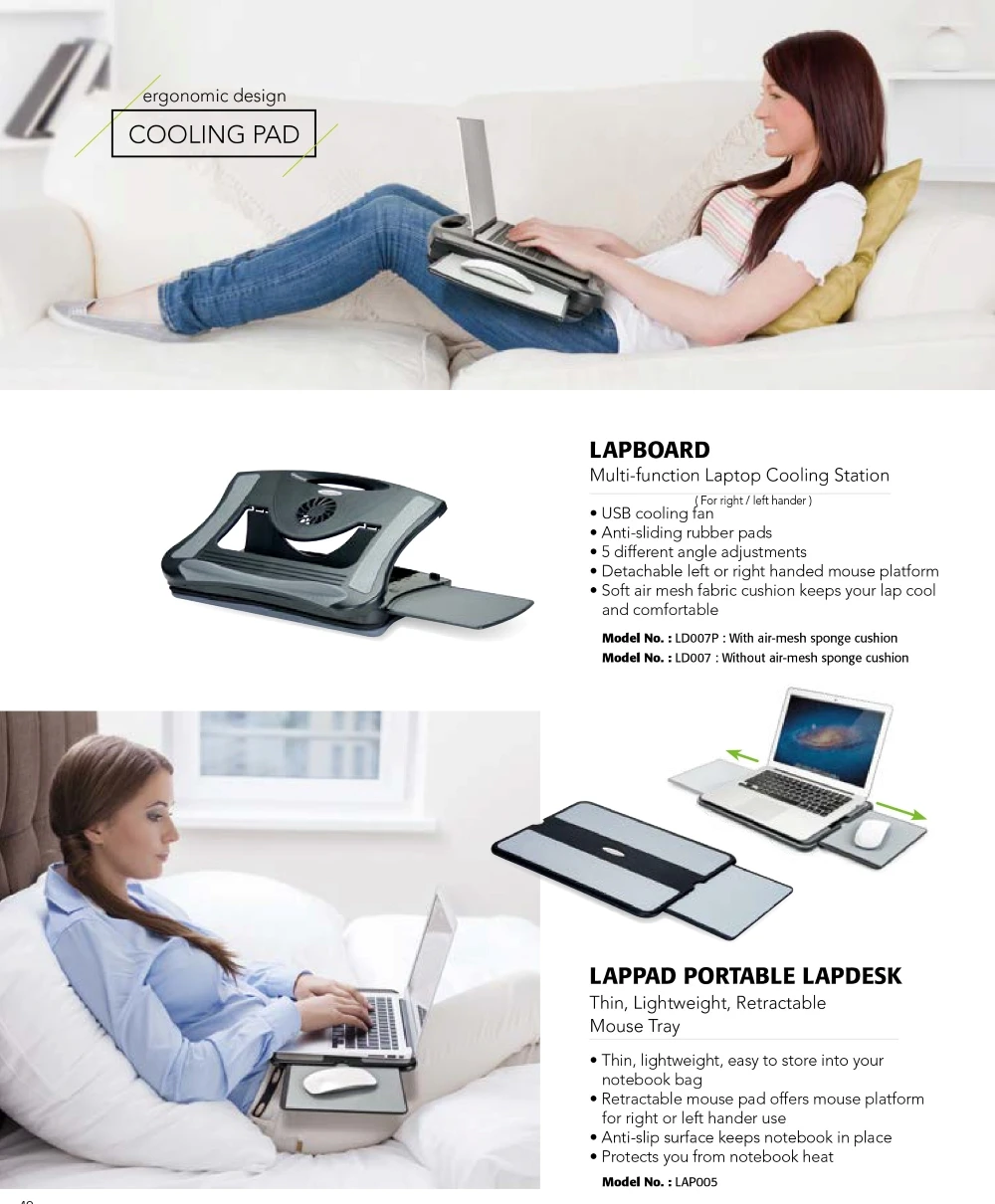 Laptop Stand Lap Desk Cooling Pad For Laptop With Cushion AIDATA