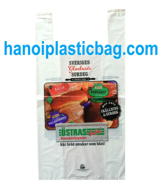 Recyclable plastic bags, Reusable t-shirt shopping bags, and wholesale t-shirt suppliers from Vietnam for retail shopping