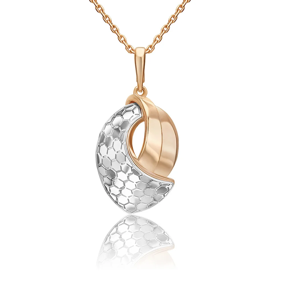 Combined 14K Pendant Solid Rose Yellow White Gold 2023 2024 Trendy Shine Stylish Eye-catch Fine Jewelry