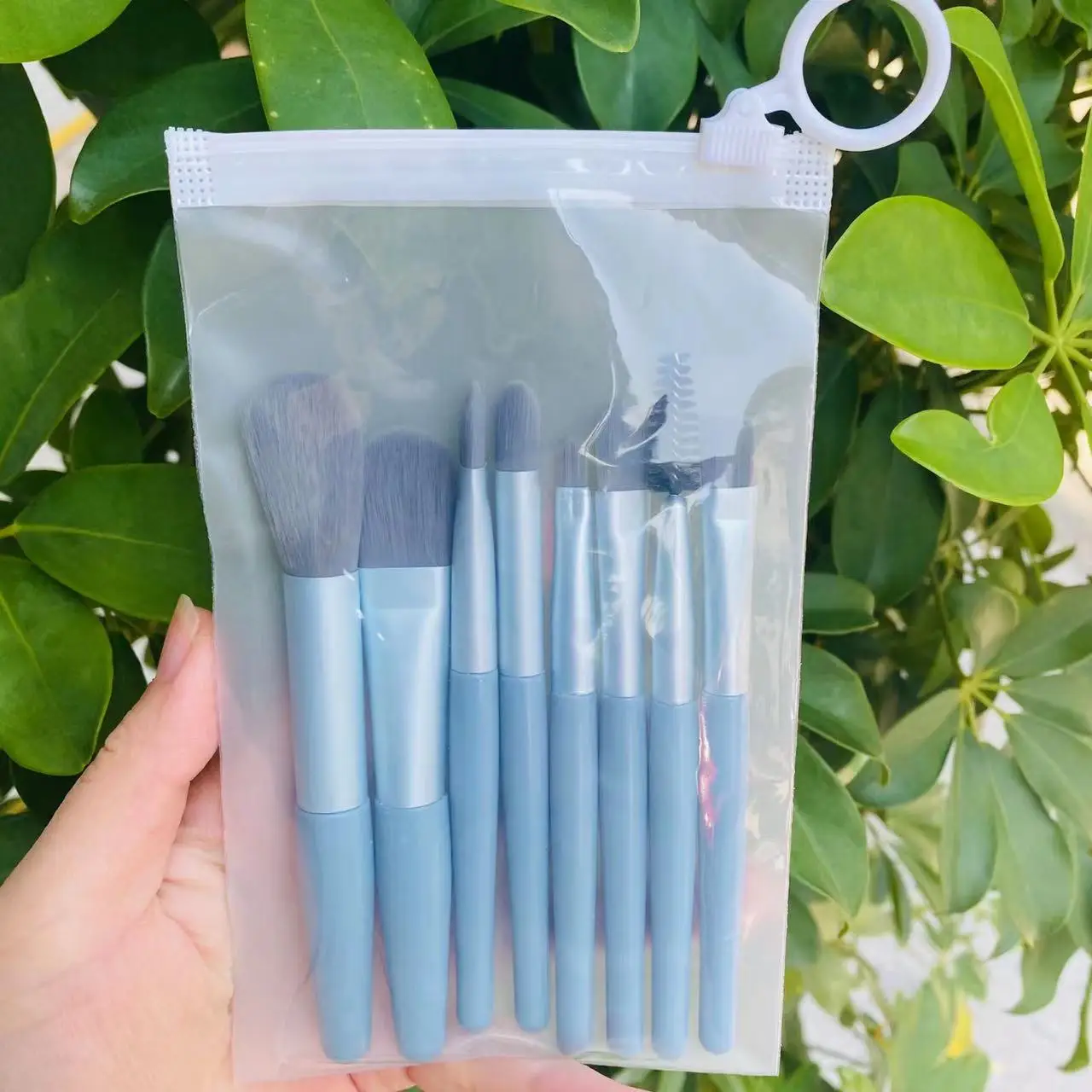 8pcs High Quality Nylon Hair Vegan Makeup Brush Set Custom Logo Wholesale for Face and Eye Powder Foundation