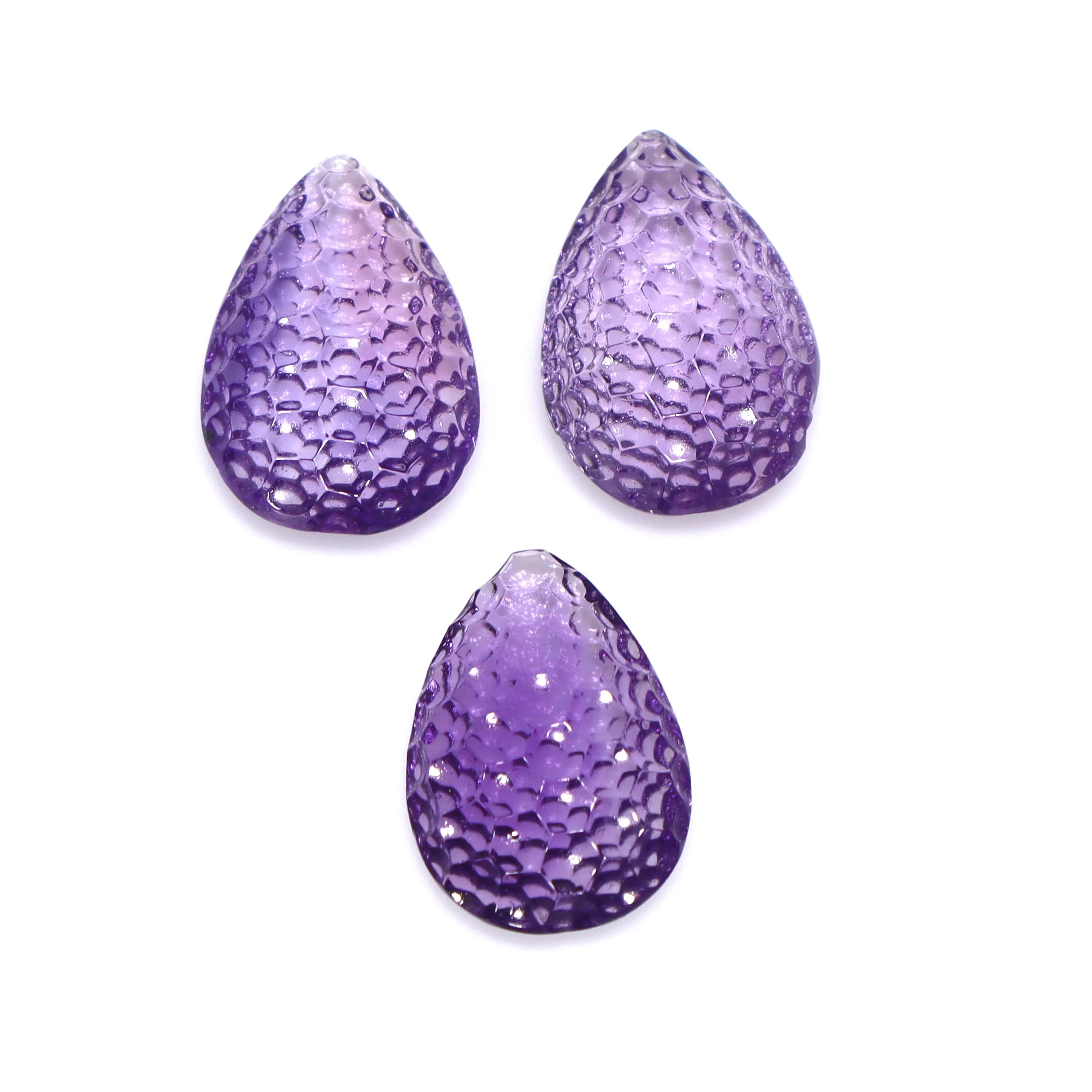 36 Carat Amethyst Carving Amethyst Honey Comb Pattern Carving Cabochon Natural Carving Amethyst Gemstone Cabochon