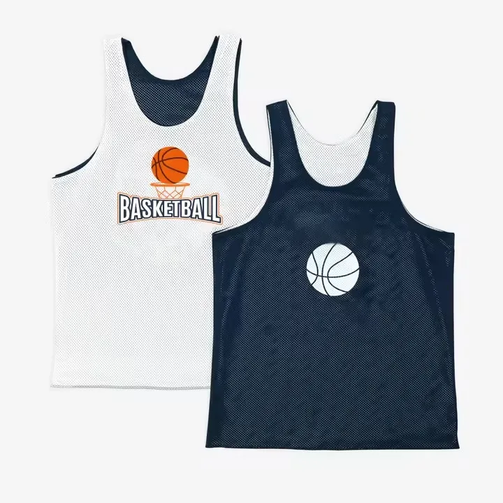 Reversible Basketball Jersey Quick Drying Double Side Reversible Jersey Custom Sportswear Sleeveless Men Basketball Jersey
