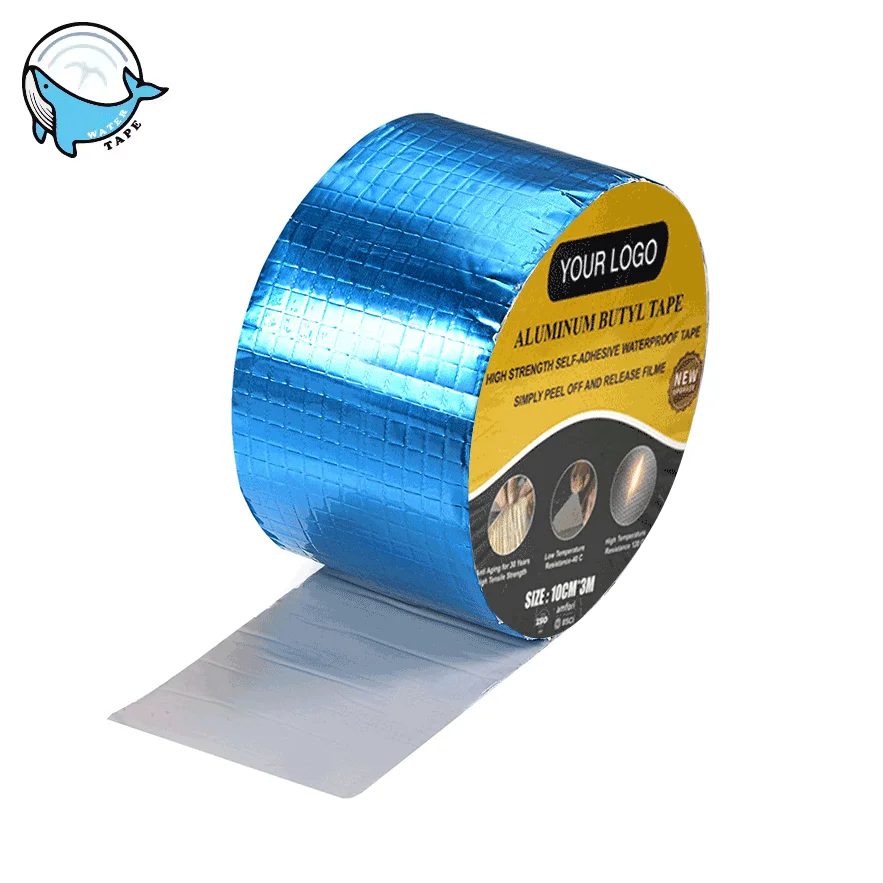 ANTI Blue 20cm*10m Color Steel Tile Waterproof Self-Adhesive Aluminum Film Blue Butyl Waterproof Tape Membrane Roof Leak Repair