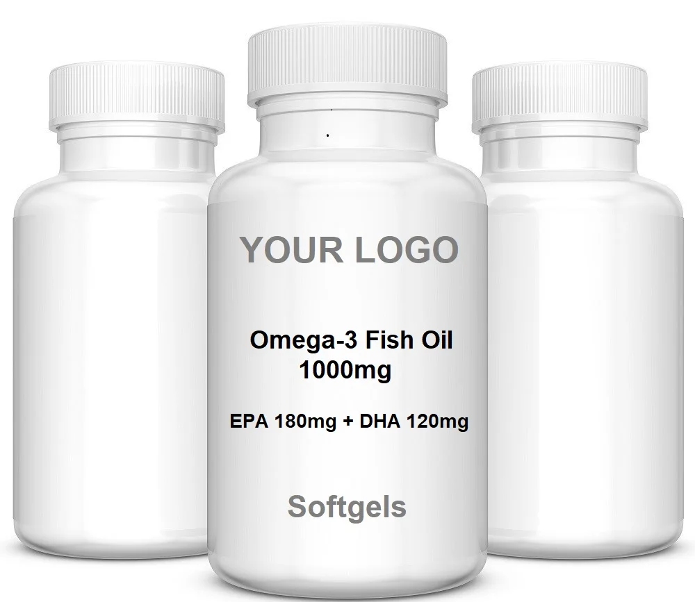 Omega 3 Fish Oil Softgel Capsules OEM ODM Private Label Bulk Supplement Bottle 1000mg EPA 180 DHA 120 Softgels