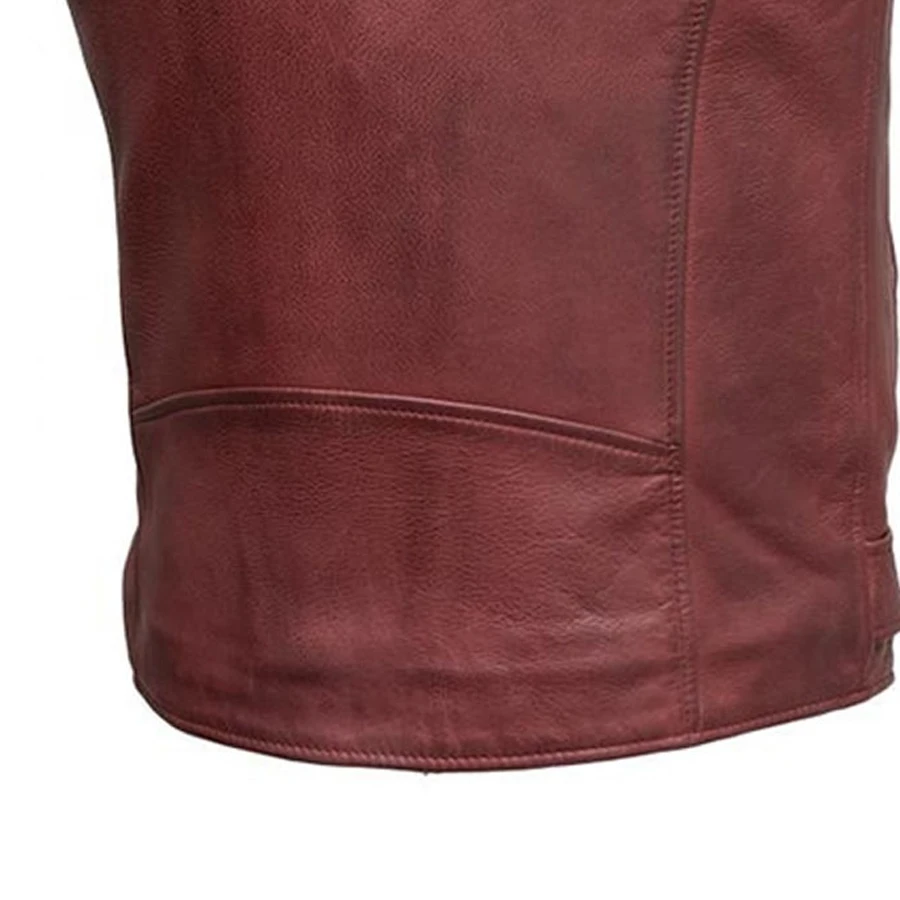 Sleeveless Vintage Leather Vest Custom Color Top Quality Custom Logo Leather Vest For Men  Boys