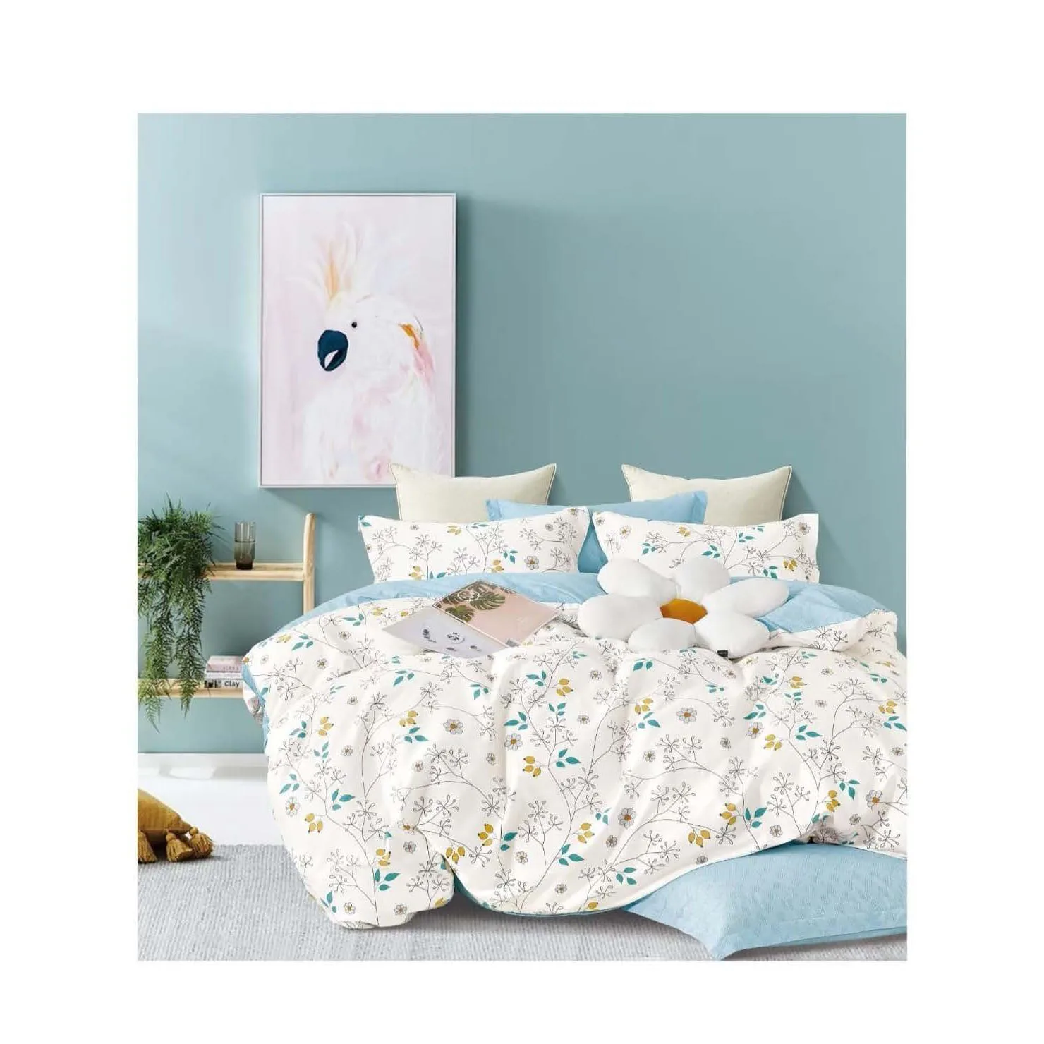 Luxury Hotel Soft Premium Lines Embroidery 7 Pieces Quilt Bedding Set 100% Cotton Bed sheet Sets Manufacturer