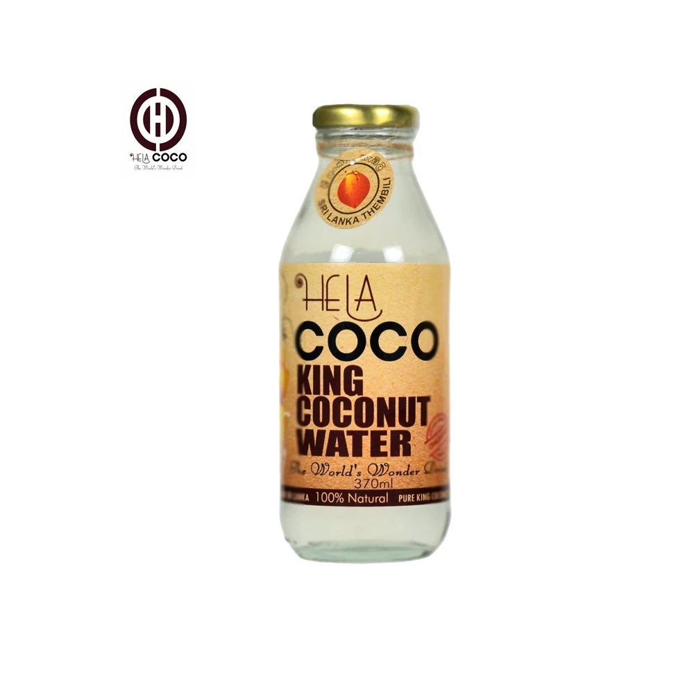 King Coconut Water Natural Pure Healthy Organic Energy Fresh Drink 370ml Glass Bottle - Hela Coco King Coconut Water