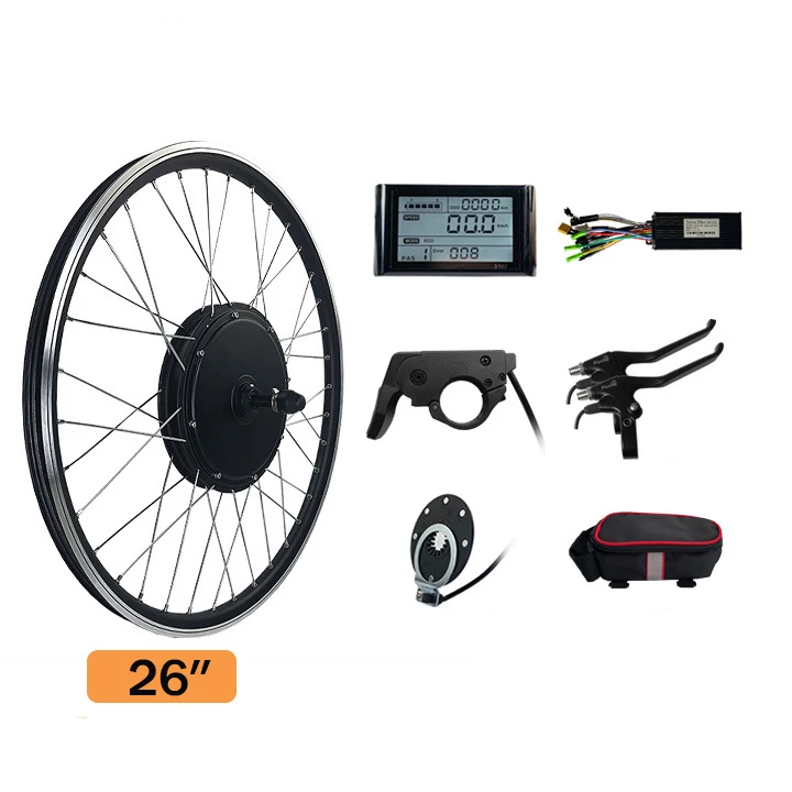 48V 1000W Electric Motorbike Kit Down Tube Battery LCD Display Brushless Hub Motor Ebike Conversion Rear Hub Kit