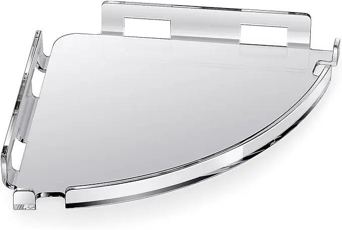 Adhesive Wall Mounted Bathroom Organizer for Inside Shower Caddy Shelf with Hooks 2 Pack