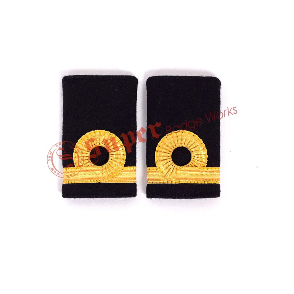 OEM High Quality Cadet Trainee Pilot Officer Gold Black Epaulettes Unisex Custom Uniform Badges for Airline Use