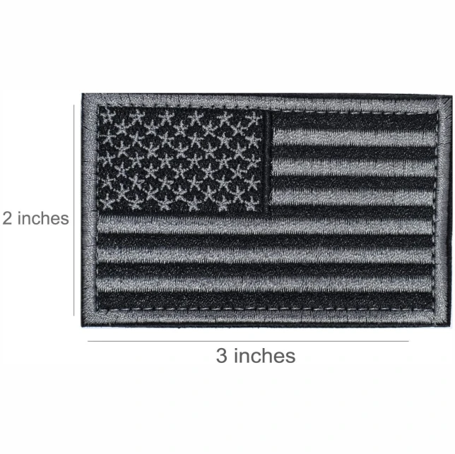Tactical USA Flag Patch -Black & Gray- American Flag US United States of America Military Uniform Emblem Patches (2 Packs)