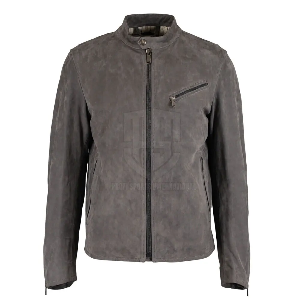 2024 New Fashion Winter Wear Leather Jacket Standing Collar Leather Jacket Low Moq Leather Jacket