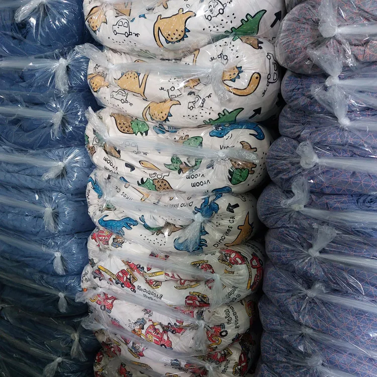 Korean COTTON 100% stock fabric textile Cotton knit Fabrics print design floral dot plain plaid solid flower checked