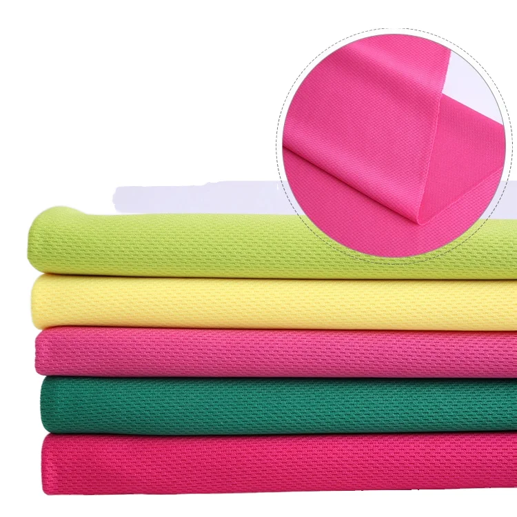 Bird Eye Cloth Sports T-Shirt & Quick-Drying Shorts Fabric 168 Colors Porous Wiping Towel Breathable Mesh Knitted for Girls