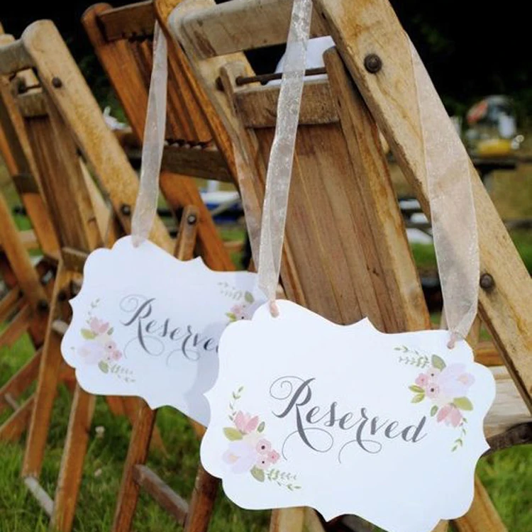 Rustic Style Wood Signs Hanging Wooden Reserved Signs for Weddings Special Events and Functions to Hang on Chairs
