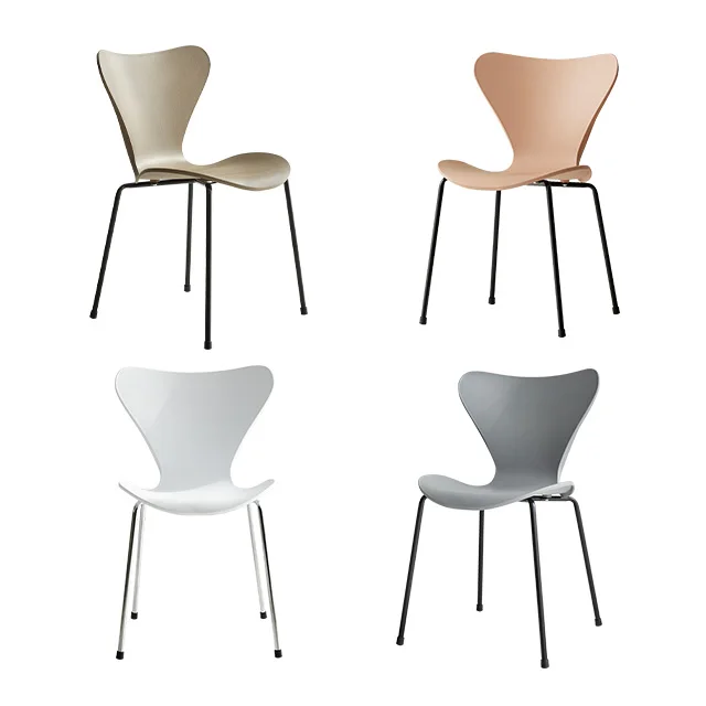 Stackable Home Furniture coffee hotel Luxury Upholstered Soft back Plastic dining chair with metal legs