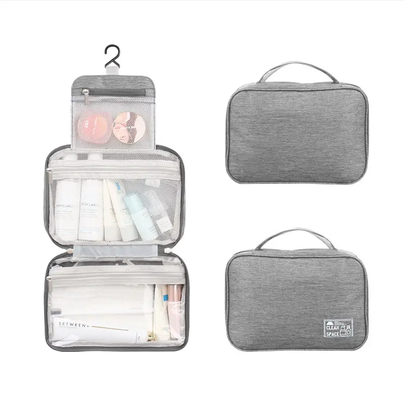 Water-resistant Makeup Cosmetic Bag Travel Organizer for Accessories Toiletry Bag Travel Bag with Hanging Hook