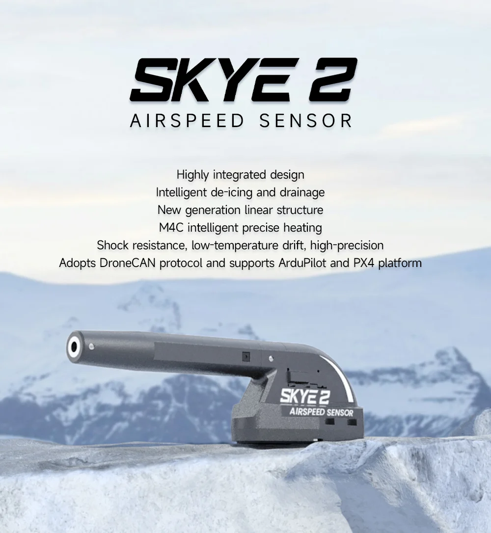 CUAV SKYE2 Airspeed Sensor Meter Drone CAN Protocol Shock Resistance Heating Temperature Control high-precision For RC Drone UAV