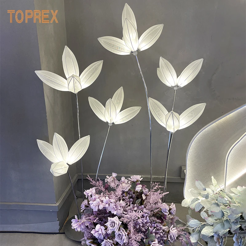 Party motif light big bright flash 3d artificial stand giant led other wedding decorations dried flowers plants