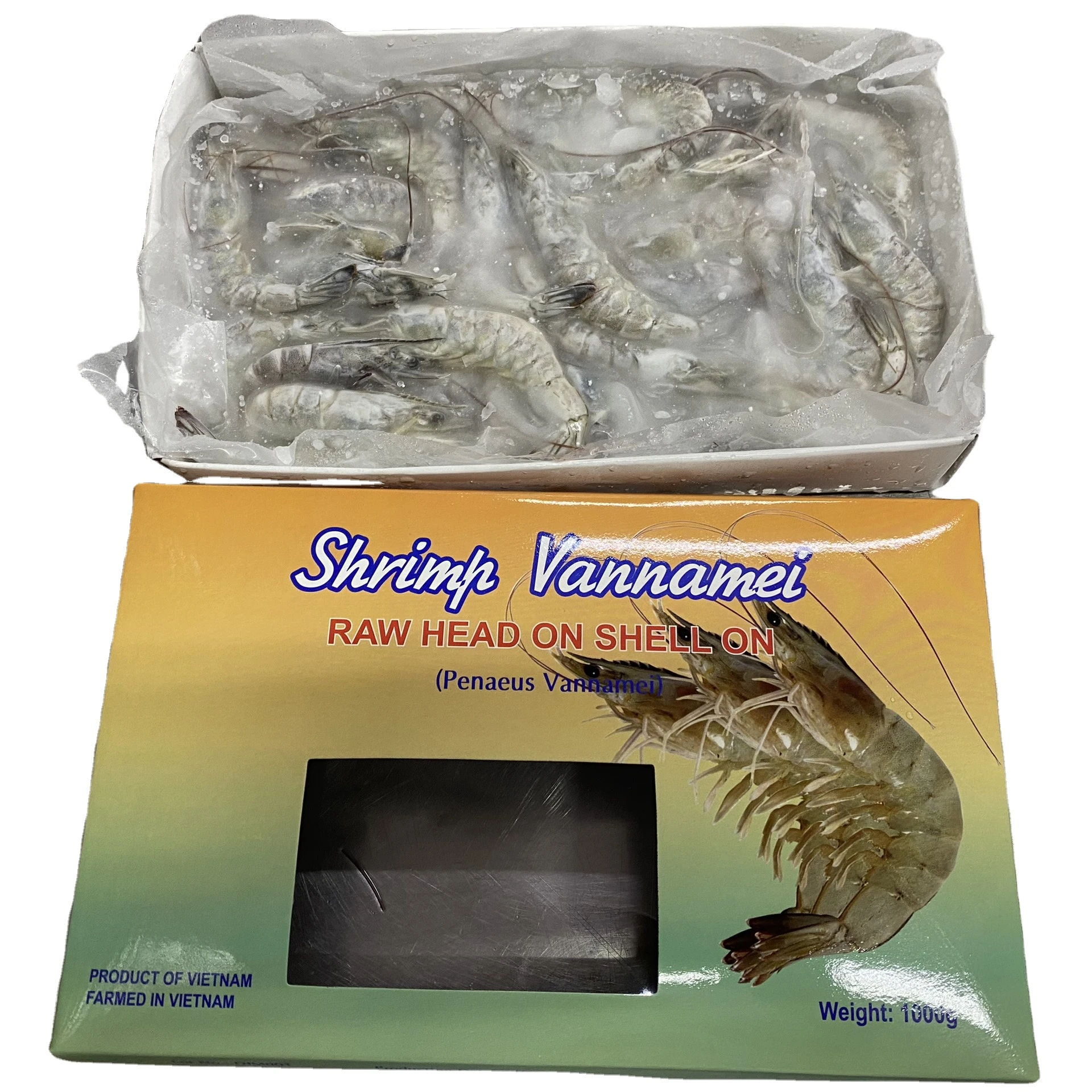 Vannamei Shrimp HOSO High quality IQF frozen fresh Best quality shrimp undivided with a head of  Vietnamese direct supplier