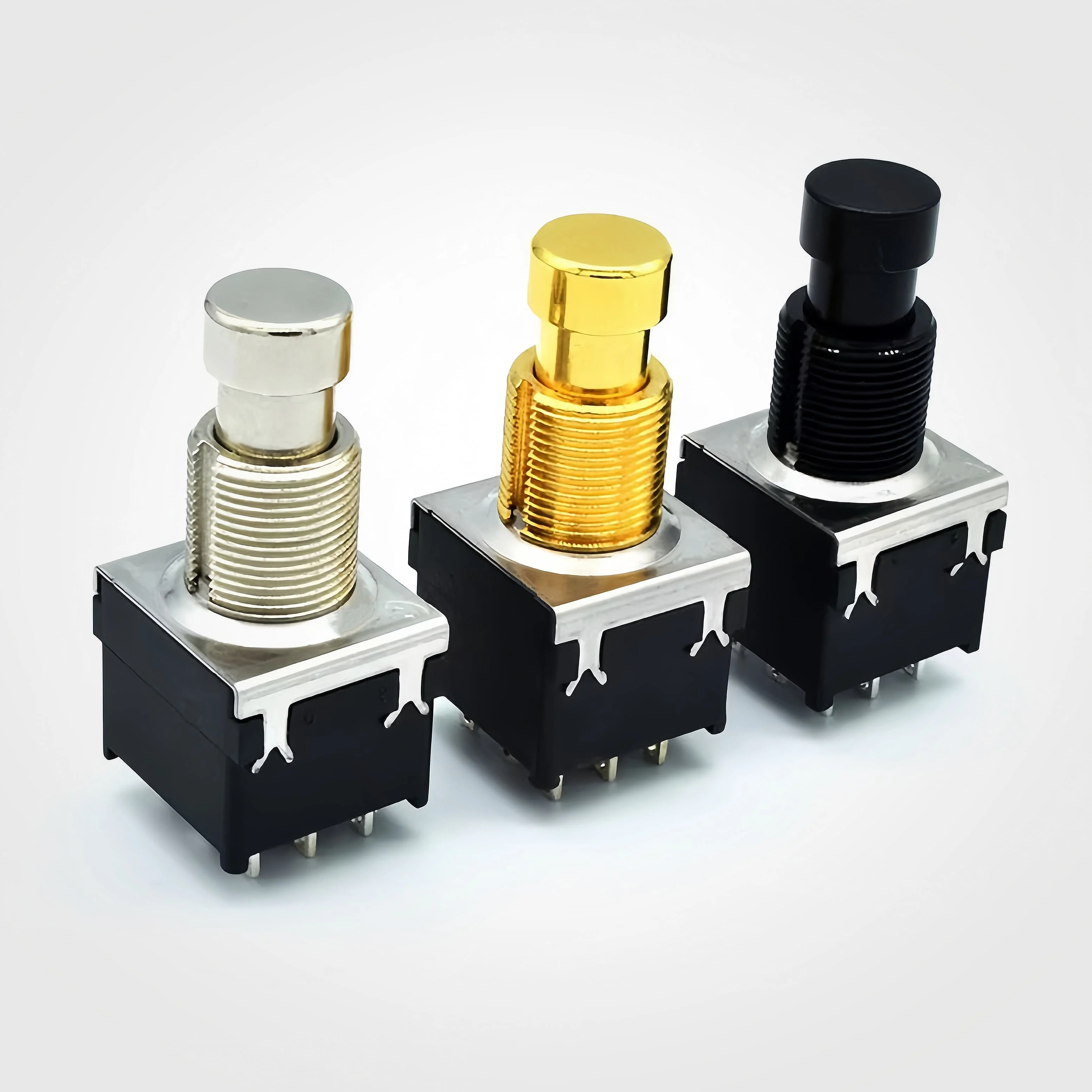 Terwin Customizable Mini DPDT Latching Switches ON/ON Guitar Effect Push Button Stomp Pedal Foot Switch
