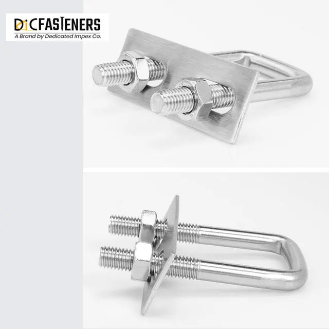 ASTM/ASME SA 312 оцинкованные стальные U-образные болты TP 304 из нержавеющей стали квадратное крепление оцинкованная отделка Стандарты DIN & ISO