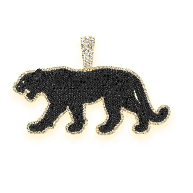 Charm Pendant Real Gold Shape Metal BLACK PANTHER Men Jewelry Men Black Laser Mirror Gift Necklace Gold Custom Bat