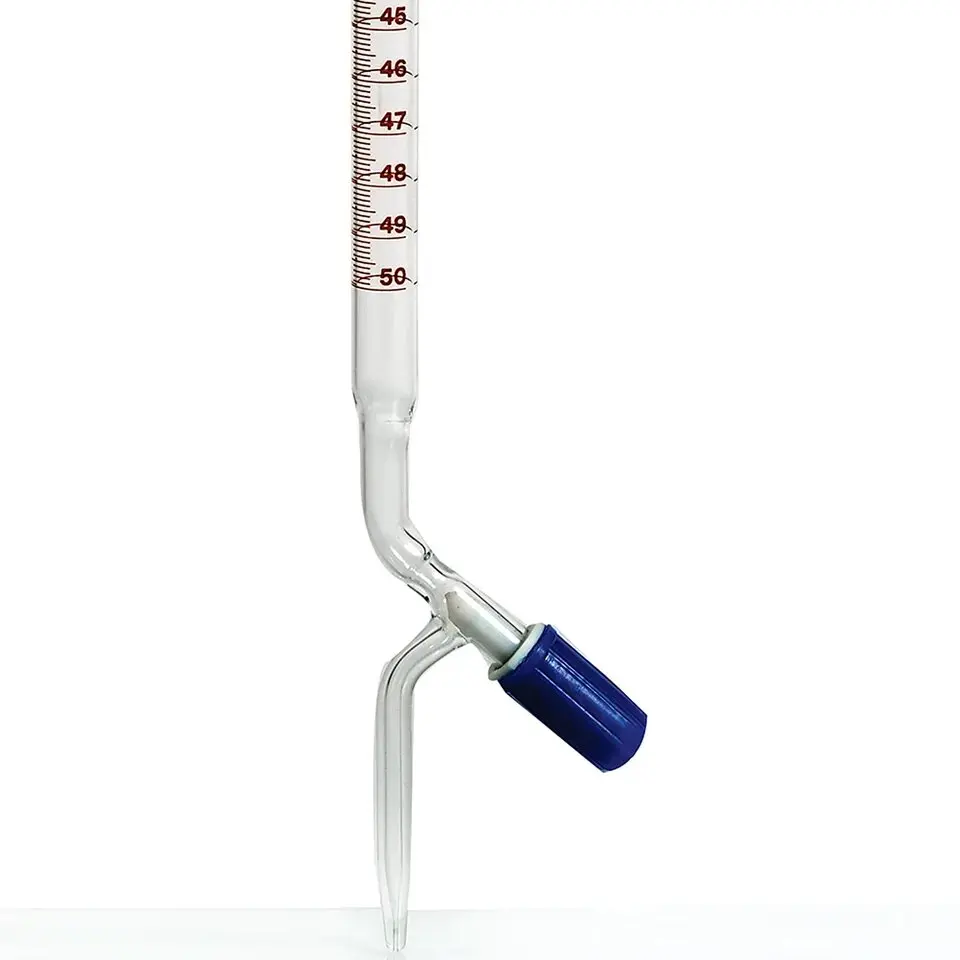 Burette with PTFE Needle Valve( Rota flow) Stopcock 25ml Burette Clear OEM Customized Glass Packing Radical