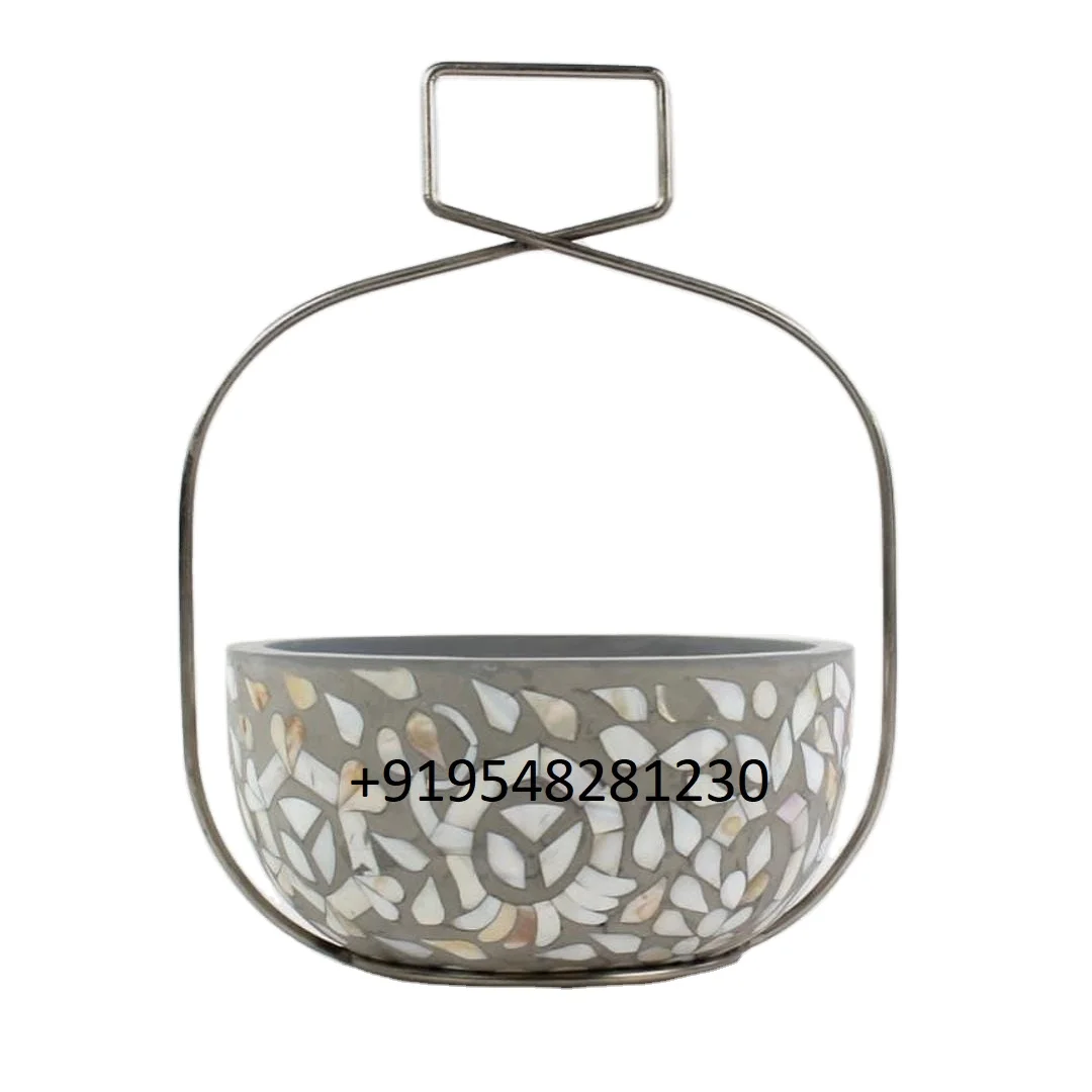 unique style handmade wooder round chocolate bowl stand mother of pearl indian wooden serving tray