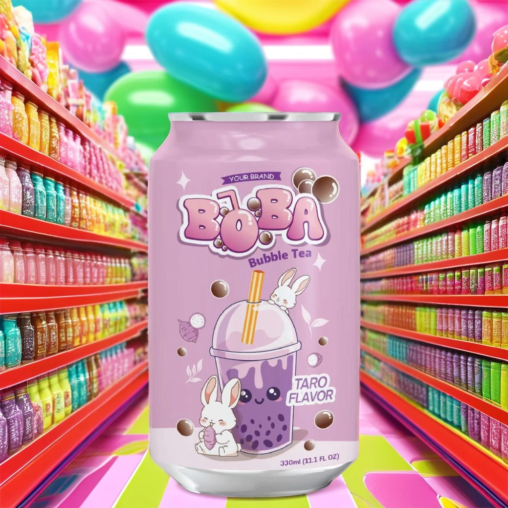 330ML Private Label Bubble Milk Tea Tapioca Boba Taro Infused Drink for USA UK China Export