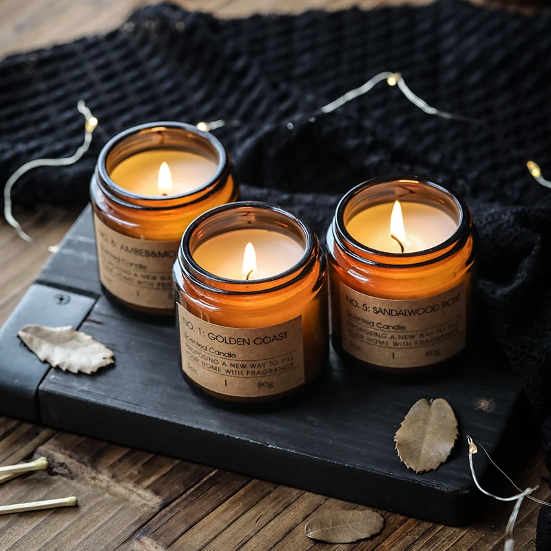 High Quality Top New Brand Fragrance Wholesale 100% best soy scented candle in glass candle jar with lid