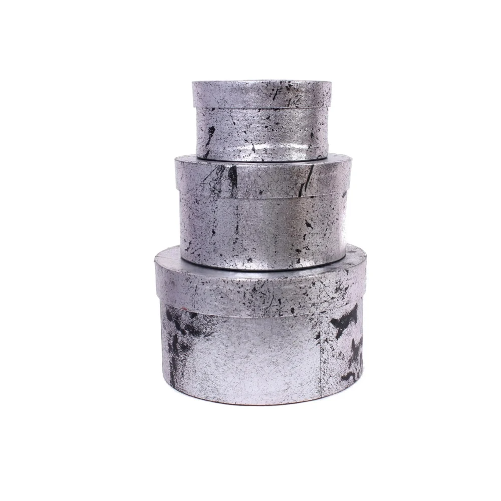 Latest Collection Luxury Silver Paper Box Paper Gift Box Round Shape Custom Size Gift Packaging Paper Box