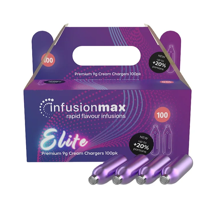 Best Quality Supplier Dessert Tool 9gx100 Pack InfusionMax Elite Cream Charger for Wholesale Purchasers