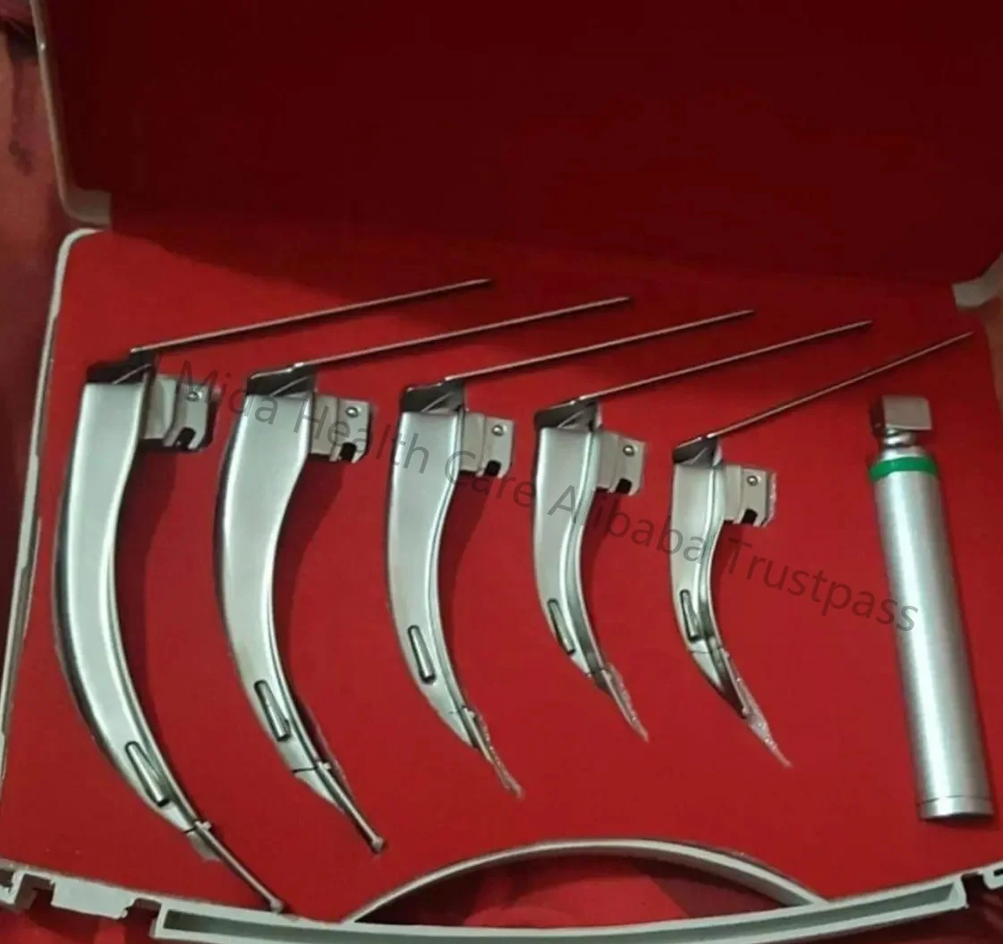 McCoy fiber optic laryngoscope set with flex tip blade #1,2,3,4 medium handle By Al Mida