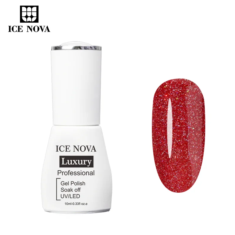ICE NOVA Starry Gel Polish Wholesale Oem Newest Colors Starry Silver Flake Vegan Gel Polish Set Soak Off For Christmas Day
